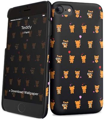 I-Paint Iphone 7 Teddy Hard Mobile Cover - Black/Multi Color/One size