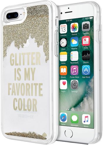 جراب Kate spade new york Liquid Glitter يناسب هاتف Apple iPhone 7 Plus - لامع هو My Favorite Color (ذهبي/شفاف)