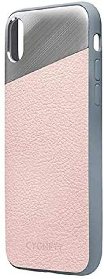 Cygnett Element Premium Genuine Slim Stylish Soft Leather With Aluminum Case, Full Protective Back Cover, With Anti Shock Core For Apple iPhone Xs (2018) / Apple iPhone X (2017) 5.8 inch - Pink Sand/Multi color/One Size