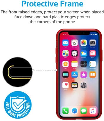 بروميت Neo-X.red حافظة حماية مزدوجة الطبقات مقاومة للصدمات مع مقبض مضاد للانزلاق لهاتف iPhone X/iPhone 10 ، Neo-X أحمر (عبوة من 1)