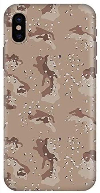 جراب Stylizedd لهاتف iPhone XS/iPhone X ذو لمسة نهائية مطفأة اللمعة - Desert Storm Camo, البيج