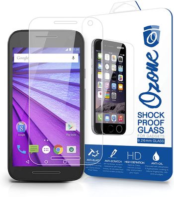 Ozone Motorola Moto G3 Shock Proof Tempered Glass Screen Protector/Clear