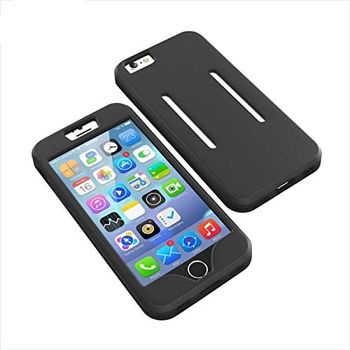 Margoun Sports Running Silicone Armband Case Cover with Reflective Easy Fit Band for iPhone 6 Plus | Black | One size.