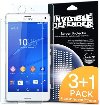 Rearth Pack of 4, Invisible Defender (HD) Clarity Screen Guard for Xperia Z3 Compact/Mini/Clear/One Size