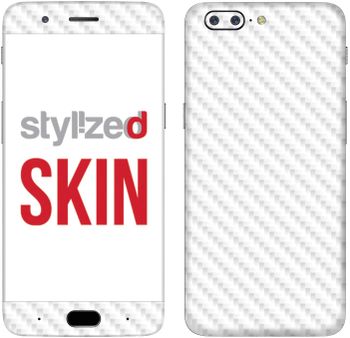 Stylizedd Premium Vinyl Skin Decal Body Wrap For Oneplus 5 - Carbon Fibre White