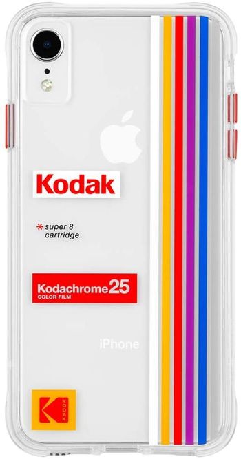 KODAK x CASE-MATE - جراب iPhone XR - جراب Kodak Striped Kodachrome Super 8