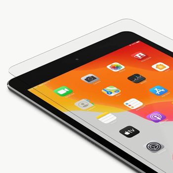 واقي الشاشة من بيلكين SCREENFORCE لجهاز iPad mini الجيل الخامس والجيل الرابع شفاف، شفاف، حماية ضد الخدش والتأثير، مع صينية سهلة المحاذاة للتركيب السهل الخالي من الفقاعات، OVI001zz