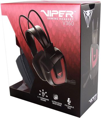 Patriot Viper V360 7.1 Virtual Surround Sound Gaming Headset (Pv3607Umlk) /Black/One Size