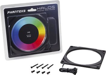 إطار مروحة PHanteks Halos الرقمي 140 ملم , اسود (PH-FF140DRGBP_BK01)