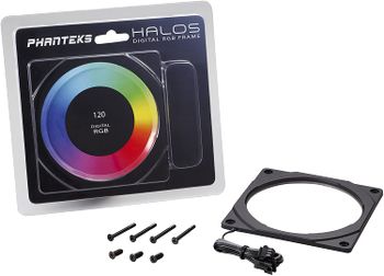 إطار مروحة PHanteks Halos الرقمي 120 ملم , اسود (PH-FF120DRGBP_BK01)