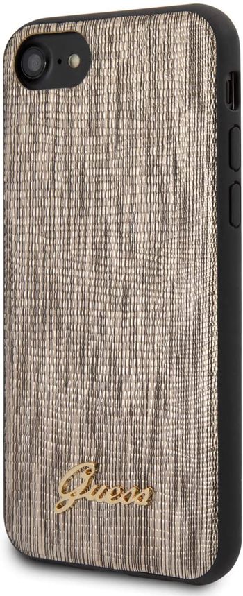 Guess PU Lizard Print Case with Metal Logo for iPhone SE 2 - Gold/one size