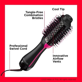 REVLON RVDR 5222, One-Step Hair Dryer And Volumizer Hot Air Brush, Black/1/One Size/Black