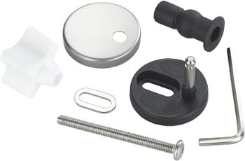 WENKO Mounting element for toilet seats Easy Close - mounting element for toilet seats - replacement set, chrome-metal, Stainless steel, Matt Black /Black/One Size