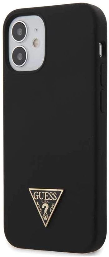 Guess Liquid Silicone Case w/Metal Logo for iPhone 12 Mini 5.4 inch  Black