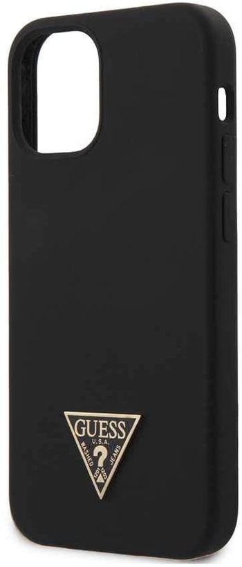 Guess Liquid Silicone Case w/Metal Logo for iPhone 12 Mini 5.4 inch  Black