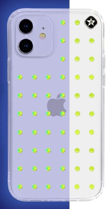 Bling My Thing - Extravaganza Pure Clear for iPhone 12 mini - Neon Orange (Swarovski crystals Glow in the Dark)/iPhone 12 mini