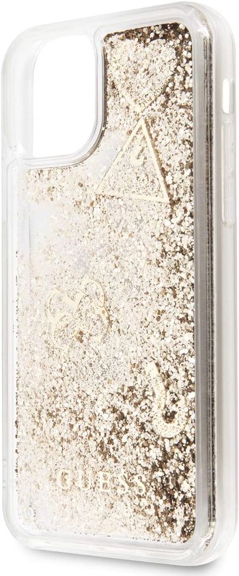 GUESS GUHCN58GLHFLGO Liquid Glitter with Heart Hard Case for iPhone 2019 (5.8) Gold - (Pack of1) /one Size