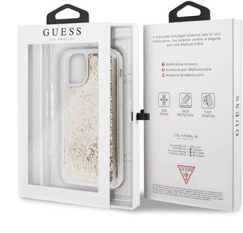 GUESS GUHCN58GLHFLGO Liquid Glitter with Heart Hard Case for iPhone 2019 (5.8) Gold - (Pack of1) /one Size