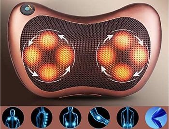 Neck Massage Pillow and shoulders, adomen, legs and Back Massager Relaxation by 8 Head with Magnet Massage Pillow Vibrator Electric with Heating Kneading Therapy Multi Color