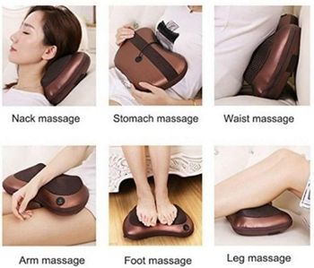 Neck Massage Pillow and shoulders, adomen, legs and Back Massager Relaxation by 8 Head with Magnet Massage Pillow Vibrator Electric with Heating Kneading Therapy Multi Color