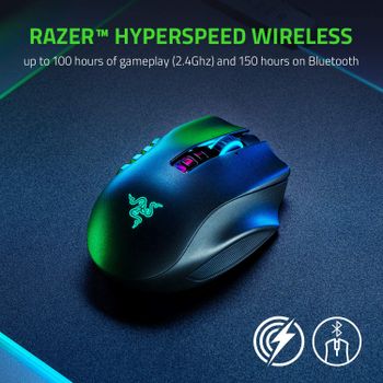 Razer Naga Pro Wireless Gaming Mouse with Interchangeable Side Plate, 20K DPI Optical Sensor Fastest Gaming Mouse Switch - Chroma RGB - RZ01-03420100-R3G1