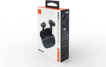 JBL Wave200 True Wireless Earbud Headphones, Deep Powerful Bass, 20H Battery, Dual Connect, Hand-Free Call, Voice Assistant, Comfortable Fit, IPX2 Sweatproof, Pocket Friendly - Black, JBLW200TWSBLK - One Size