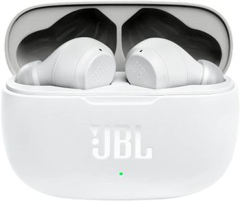 JBL Wave200 True Wireless Earbud Headphones, Deep Powerful Bass, 20H Battery, Dual Connect, Hand-Free Call, Voice Assistant, Comfortable Fit, IPX2 Sweatproof, Pocket Friendly - White, JBLW200TWSWHT- One Size