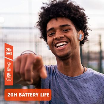 JBL Wave200 True Wireless Earbud Headphones, Deep Powerful Bass, 20H Battery, Dual Connect, Hand-Free Call, Voice Assistant, Comfortable Fit, IPX2 Sweatproof, Pocket Friendly - Black, JBLW200TWSBLK - One Size