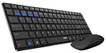 RAPOO Wireless Keyboard and Mouse Combo 9300M Multimode Connection 3.0/4.0/2.4 GHz World's Ultra Slim English Arabic Keyboard and Mouse Black /One Size