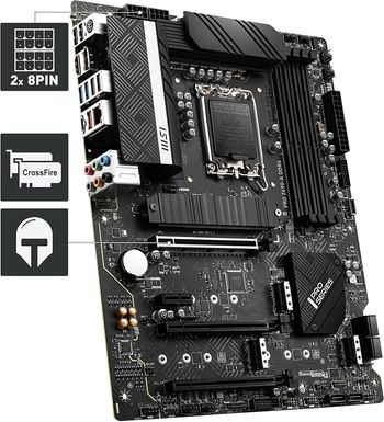 MSI PRO Z690-A WiFi DDR4 ProSeries Motherboard ATX 12th Gen Intel Core LGA 1700 Socket DDR4 PCIe 4 CFX M.2 Slots Wi-Fi 6E, Black