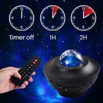 Star Light Projector Led Night Light, 2 in 1 Starry Light & Ocean Wave Projector with Remote Control 10 Colors Changing Music Player with Bluetooth Dimmable, Best Gift for Kids & Adults /Black/One Size