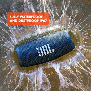 JBL Charge 5 Portable Speaker, Built-In Powerbank, Powerful JBL Pro Sound, Dual Bass Radiators, 20H of Battery, IP67 Waterproof and Dustproof, Wireless Streaming, Dual Connect - Gray, JBLCHARGE5GRY