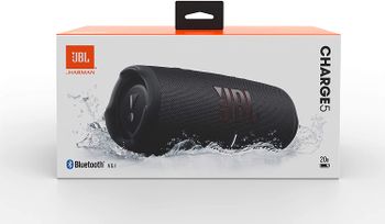 JBL CHARGE 5 Portable Waterproof Speaker with Powerbank, Black