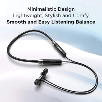 Lenovo Wireless Neckband Earphone HE05 (Black)/One Size