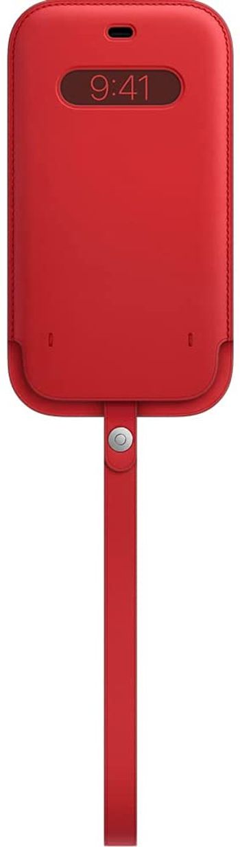 Apple Leather Sleeve  With MagSafe for iPhone 12 Pro Max - Red, One Size