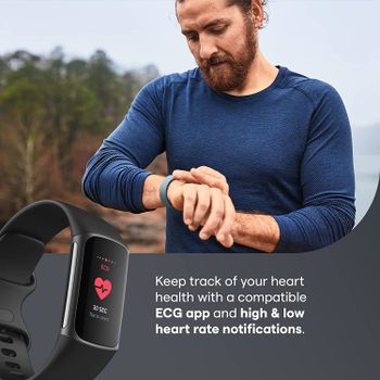 Fitbit Charge 5 Activity Tracker with 6 months Premium Membership Included, up to 7 days battery life, Graphite/Black, 810038855868/Graphite-Black