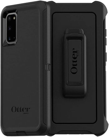 جراب OtterBox DEFENDER SERIES SCREENLESS Edition لهاتف Galaxy S20/Galaxy S20 5G (غير متوافق مع هاتف GALAXY S20 FE) - أسود/ علبة / أسود