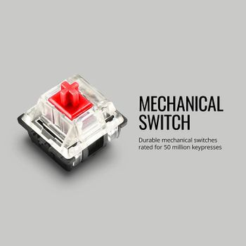 كيبورد ميكانيكية للالعاب CK552 من كولر ماستر مع مفاتيح حمراء باضاءة خلفية من الفضاء اللوني RGB - كاملة - اسود