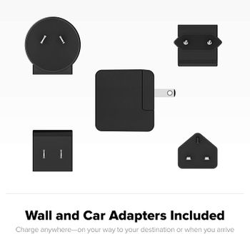 Mophie charge stream global travel kit/Black/1 kit