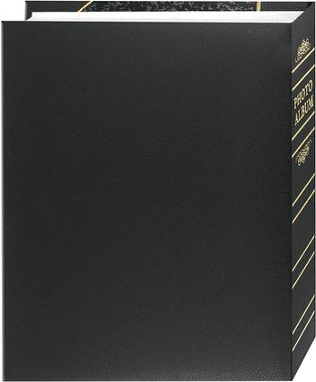 Pioneer Photo Albums BT-68 100-Pocket Leatherette Cover Ledger Style Le Memo Photo Album, 6 by 8-Inch, Silver and Black