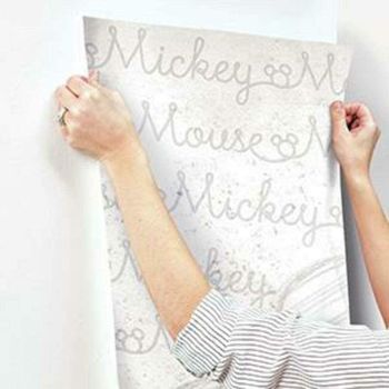 RoomMates JL1404M Mickey Mouse - Classic Mickey Water Activated Removable Wallpaper Mural - 10.5 ft. x 6 ft.