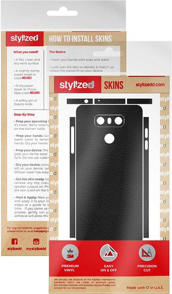 Stylizedd Premium Vinyl Skin Decal Body Wrap For Lg G6 - Fine Grain Leather Black/One size