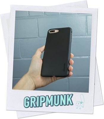 جراب رفيع لهاتف iPhone 8 Plus / 7 Plus من Smartish - Gripmunk [خفيف الوزن + واقي] غطاء رفيع لهاتف Apple iPhone 7 Plus / 8 Plus (حريري) - أسود Tie Affair