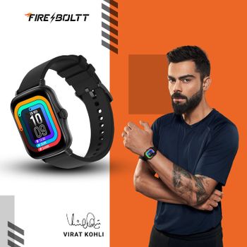 Fire-Boltt Beast Spo2 1.69” Industry'S Largest Display Size Full Touch Smart Watch With Blood Oxygen Monitoring, Heart Rate Monitor, Multiple Watch Faces & Long Battery Life Black, Bsw002, Bsw002