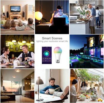 SKY-TOUCH 2PCS Smart LED Bulb E27 جهاز التحكم عن بعد لون قابل للتعديل يعمل مع Amazon Alexa/Echo Google Home/Assistant IFTTT 220V/230V 10W 3000K 1050lm