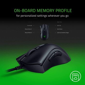 Razer DeathAdder V2 Mini with Mouse Grip Tapes Gaming Mouse, 20K DPI Optical Sensor Switch, Chroma RGB Lighting, 8 Programmable Buttons - Black - RZ01-03340100-R3M1