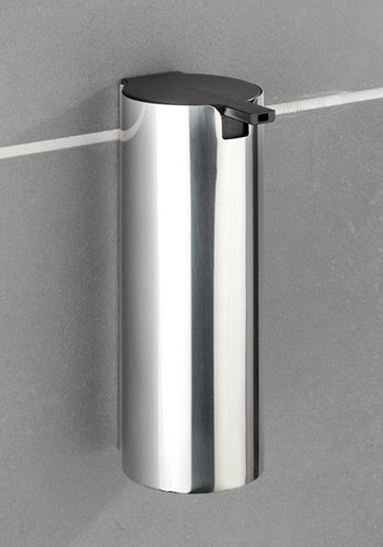 Soap dispenser, Adhesive hold, Stainless steel, 6 x 16.5 x 8 cm, Silver