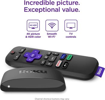 Roku Express 4K+ 2021 | Streaming Media Player HD/4K/HDR with Smooth Wireless Streaming and Roku Voice Remote with TV Controls, includes Premium HDMI Cable