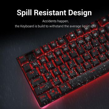 Redragon K552-2 87 Keys 60% Small Tkl Mechanical Gaming Keyboard (Black Red Led Backlit)/Multi color/one size