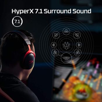 HyperX Cloud II Wireless, Black, HHSC2X-BA-RD/G, Medium /Headsets/Black